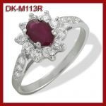 Pierścionek z brylantami 0.44ct i rubinem 0.58ct DK-M113R