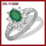 Pierścionek z brylantami 0.44ct i szmaragdem 0.5ct DK-M113SM