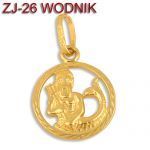 Złota zawieszka - Znak zodiaku Wodnik