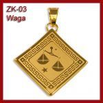 Złota zawieszka - Znak zodiaku Waga ZK-03